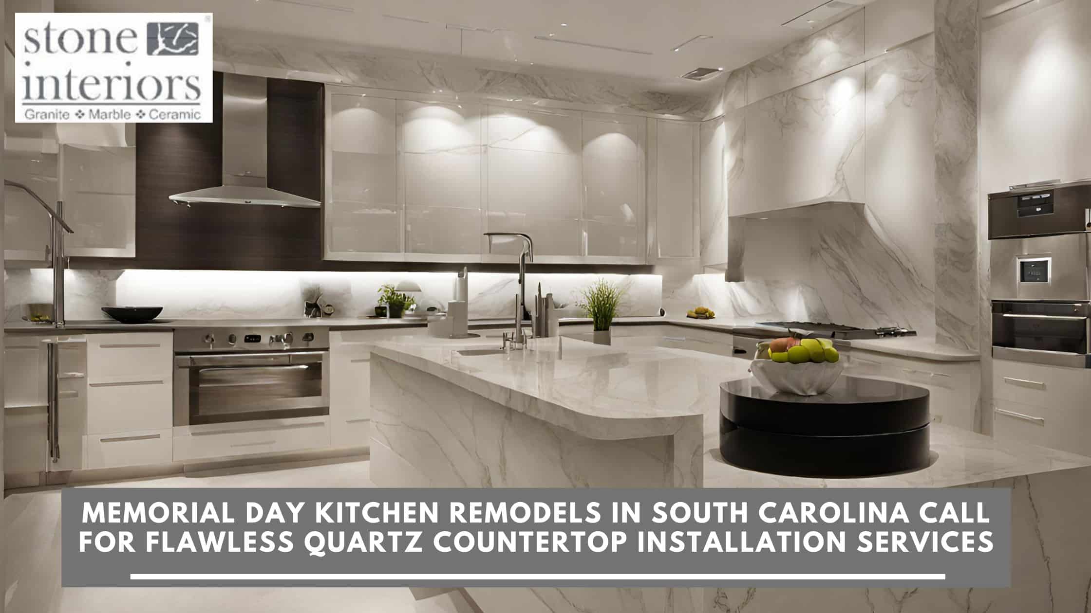 Quartz countertop installation in Columbia